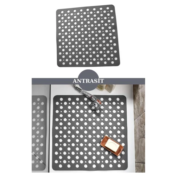 Main Shop Main Shop Kare Vantuzlu Banyo Ve Duş Kaydırmazı, Küvet Içi Duşakabin Kaydırmaz Vantuzlu Banyo Paspası 54x54cm M-149 - Görsel 5