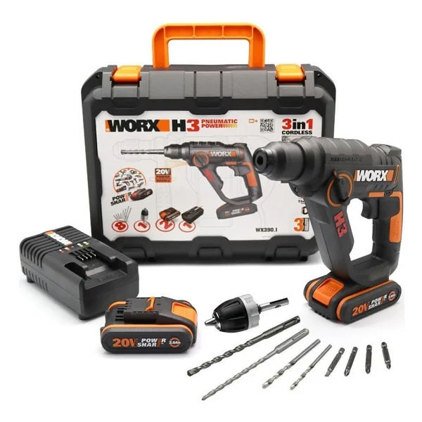Worx Wx390.1 20 V Çift Akülü 2 Ah Pnömatik Matkap - Görsel 6