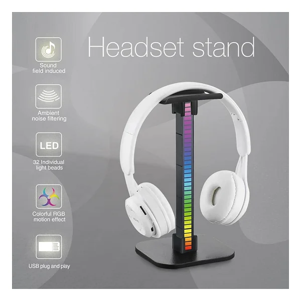 Coverzone Masaüstü Oyuncu Kulaklık RGB Standı Zr715 - Görsel 4