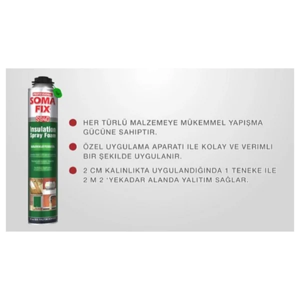 Somafix 12 Ad 850 Ml Somafix Tabancalı Isı Ses Yalıtım Köpüğü Köpük Tabancası Köpük Temizleyicisi Seti - 1 Adet - Görsel 5