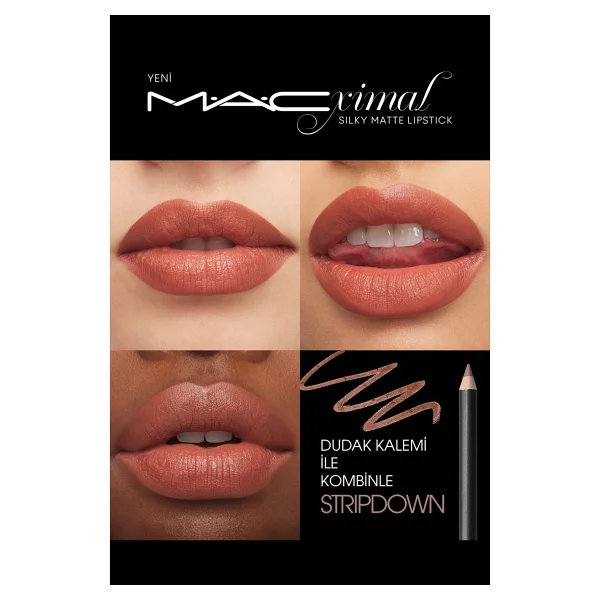 M.A.C Macximal Silky Matte Taupe Stick Ruj - Görsel 5