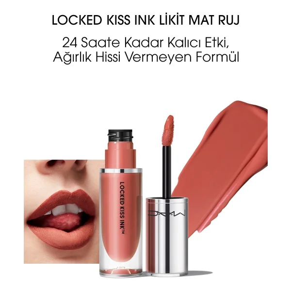 M.A.C Locked Kiss Ink 24hr Mat Likit Ruj - Görsel 10