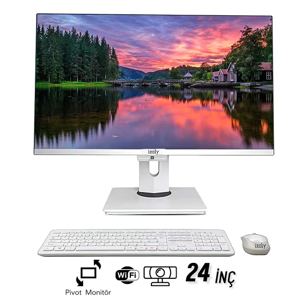 İzoly P504 İ5-10400 16gb 256gb 24" FHD Webcam Pivot All In One Bilgisayar - Görsel 6