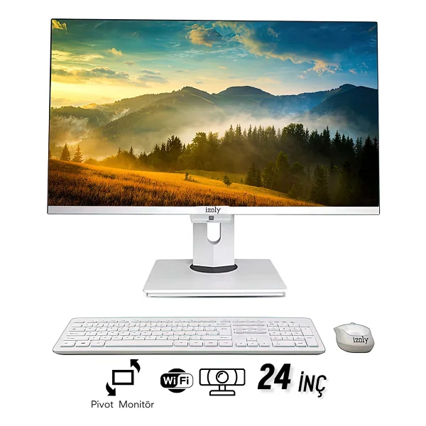 İzoly P504 İ5-10400 16gb 256gb 24" FHD Webcam Pivot All In One Bilgisayar - Görsel 5