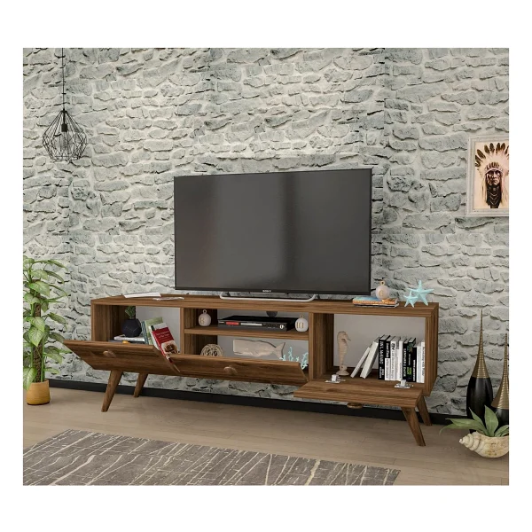 Penta Ahşap Ayaklı Ceviz 160 Cm TV Sehpası - Görsel 3
