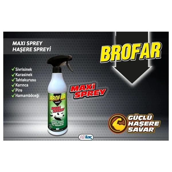 Brofar Maxi Sprey 450 Ml (Sivrisinek, Kara Sinek, Tahta Kurusu, Karınca ,Pire ,Hamam Böceği Öldürücü) - Görsel 4