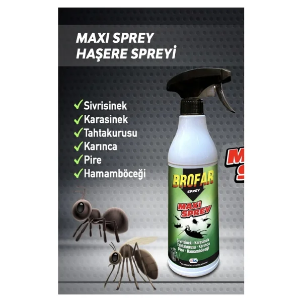 Brofar Maxi Sprey 450 Ml (Sivrisinek, Kara Sinek, Tahta Kurusu, Karınca ,Pire ,Hamam Böceği Öldürücü) - Görsel 2