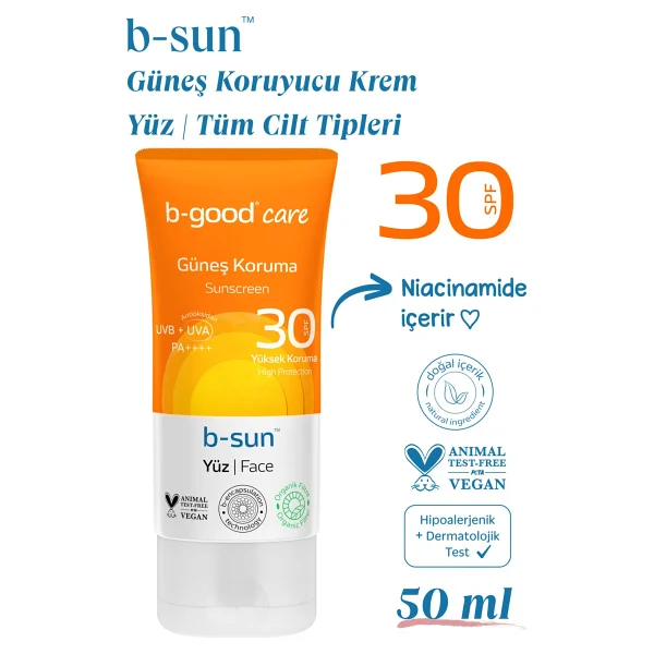 B-Good Yetişkin Güneş Kremi Spf 30 Yüz Için 50 Ml - Görsel 6