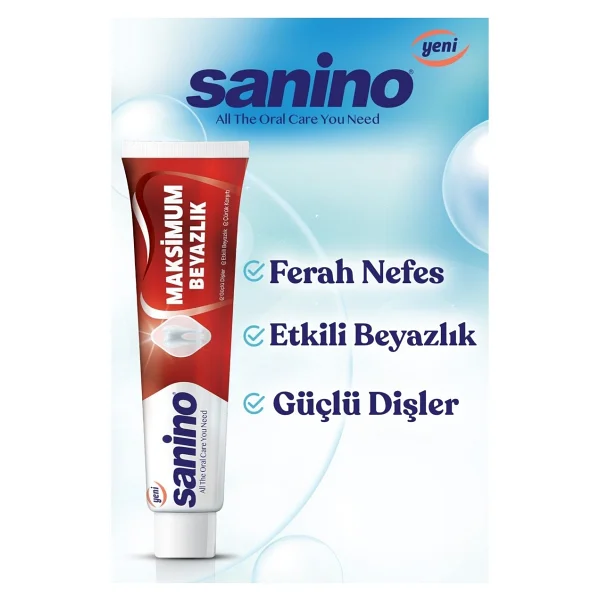 Sanino Maksimum Beyazlık Sanino Diş Macunu 5 Adet 75 Ml - Etkili Beyazlık - Görsel 2