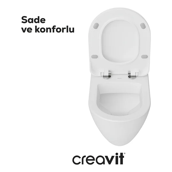 Creavit Terra Tp325 Beyaz Asma Klozet + Duck Yavaş Kapanan Kapak - Görsel 7