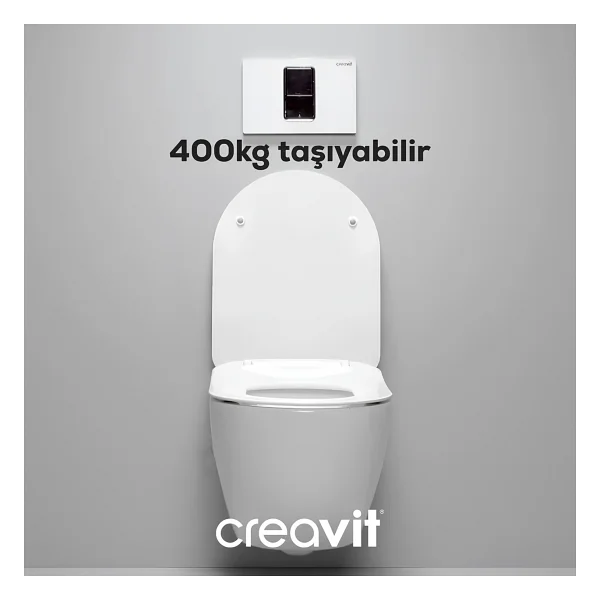 Creavit Free FE320 Beyaz Asma Klozet - Görsel 5