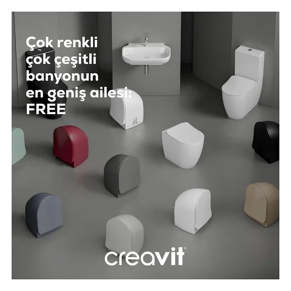 Creavit Free FE320 Beyaz Asma Klozet - Görsel 7