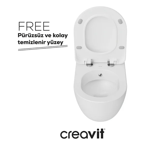 Creavit Free FE320 Beyaz Asma Klozet - Görsel 9