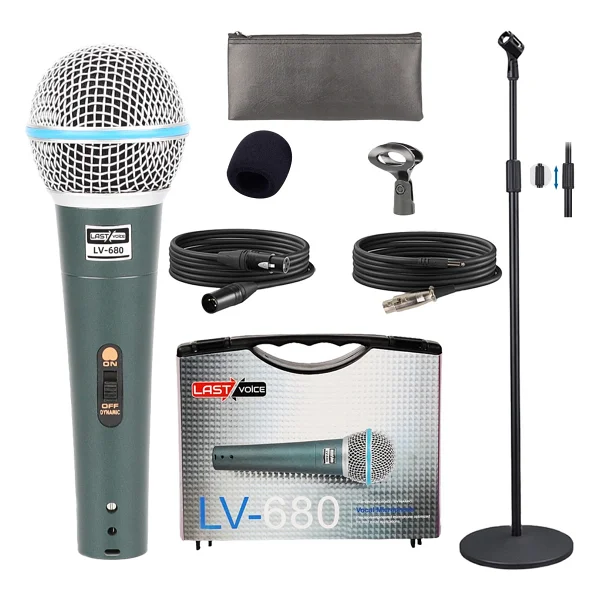 Lastvoice Lv-680stm Kablolu Dinamik Mikrofon Seti (Boy Stand Cüzdan Çift Kablo Sünger Tutacak) - Görsel 3