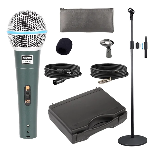 Lastvoice Lv-680stm Kablolu Dinamik Mikrofon Seti (Boy Stand Cüzdan Çift Kablo Sünger Tutacak) - Görsel 4