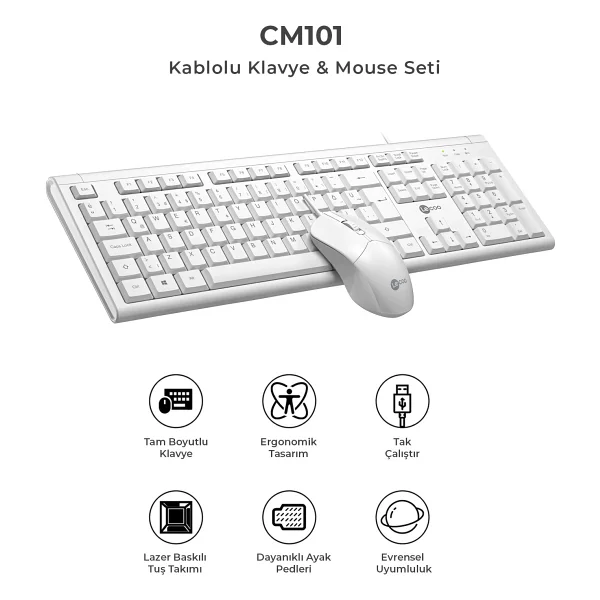 Lenovo Lecoo Cm101 Kablolu Klavye Mouse Seti - Görsel 5