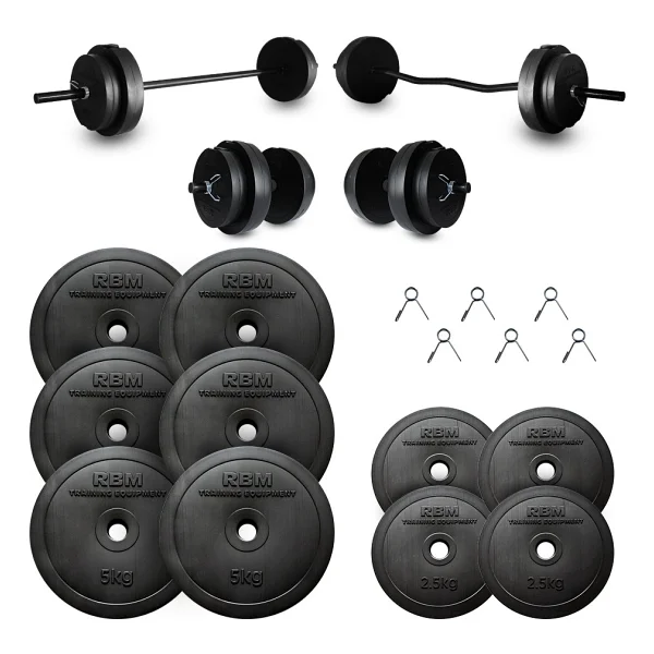 Dambıl 38 Kg Z Barlı Ve Düz Barlı Dambıl Halter Seti - Görsel 9