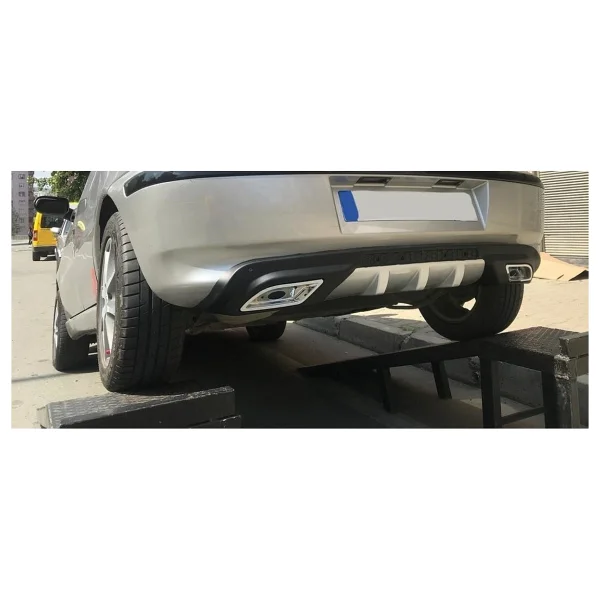 Oto H.İ.T. Peugeot 301 Uyumlu Body Kit Difüzör 2 Çıkış Gri Kare - Görsel 3