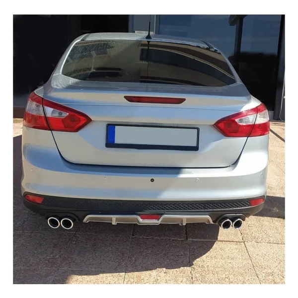 Oto H.İ.T. Ford Focus 3 Uyumlu Body Kit Difüzör 4 Çıkış Gri Yuvarlak - Görsel 2