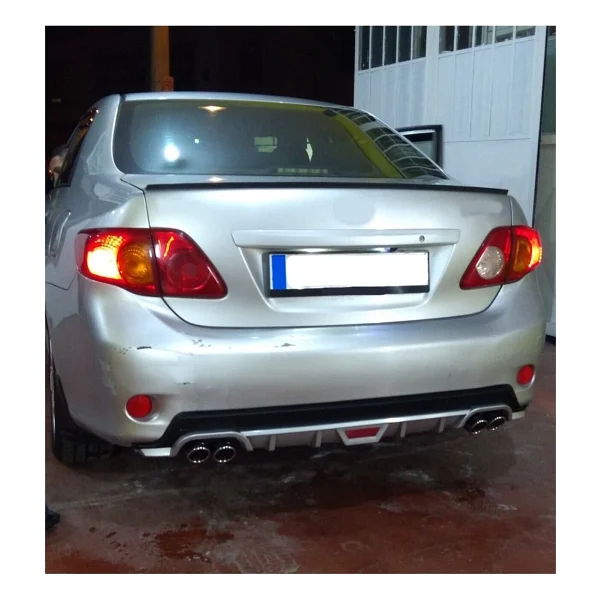 Oto H.İ.T. Toyota Corolla 06-10 Uyumlu Body Kit Difüzör 4 Çıkış Yuvarlak Gri Model 1 - Görsel 2