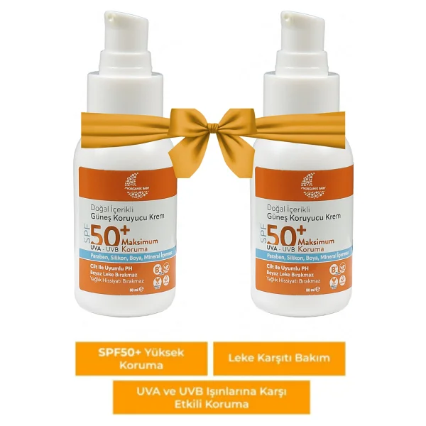 Organik Baby Doğal İçerikli Bebek Çocuk Ve Yetişkin 2 Li Set 50 Ml Güneş Kremi Leke Karşıtı 50 Spf Tüm Ciltler - Görsel 5