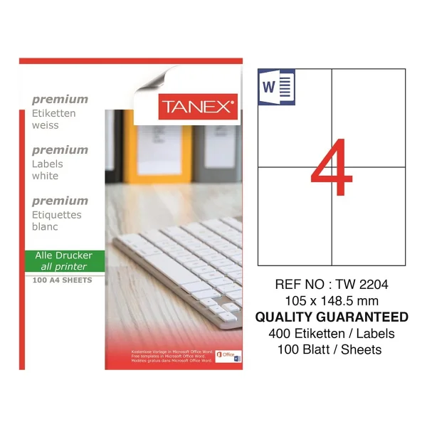 Tanex Tw-2204 105x148,5 Mm A4 Lazer Etiket - Görsel 4