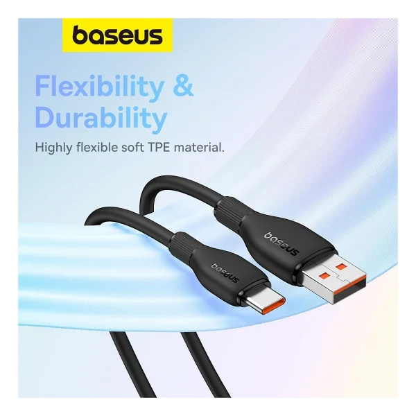 Baseus Pudding 1.2 M Siyah USB To Type-C Hızlı Şarj Kablosu - Görsel 4