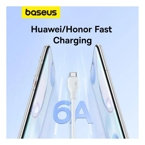 Baseus Pudding 1.2 M Beyaz USB To Type-C Hızlı Şarj Kablosu - Görsel 2