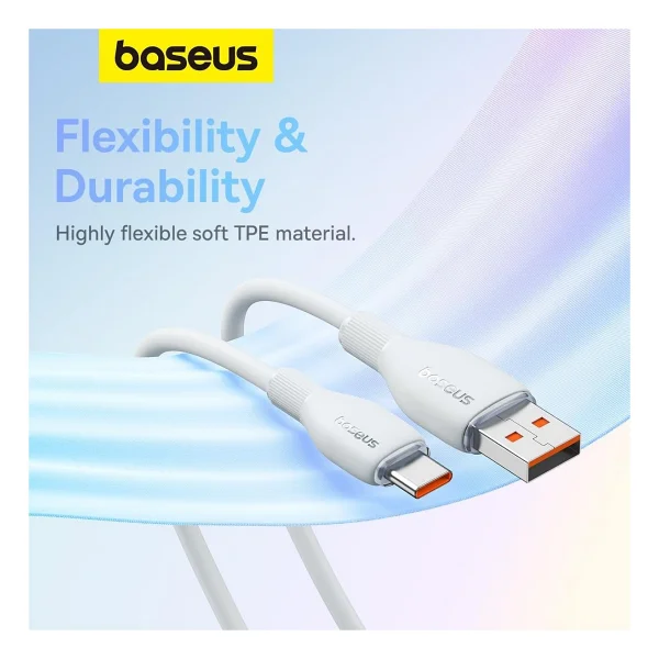Baseus Pudding 1.2 M Beyaz USB To Type-C Hızlı Şarj Kablosu - Görsel 3