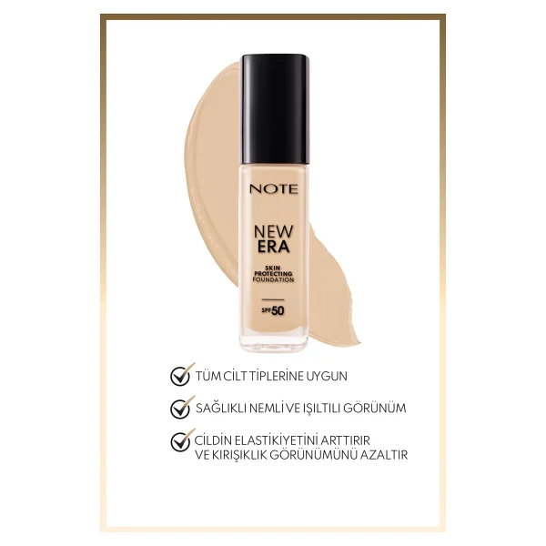 Note New Era Skin Protecting Hyaluronik Asitli Spf 50 110 Soft Ivory 30 Ml Likit Fondöten - Görsel 3