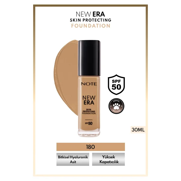 Note New Era Skin Protecting Hyaluronik Asitli Spf 50 180 Dark Honey 30 Ml Likit Fondöten - Görsel 7