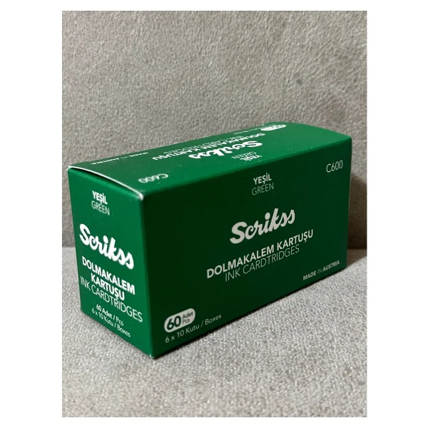 Scrikss Kartuş Dolma Kalem Kartuşu 6'lı Blister 10'lu Paket Yeşil - Görsel 2
