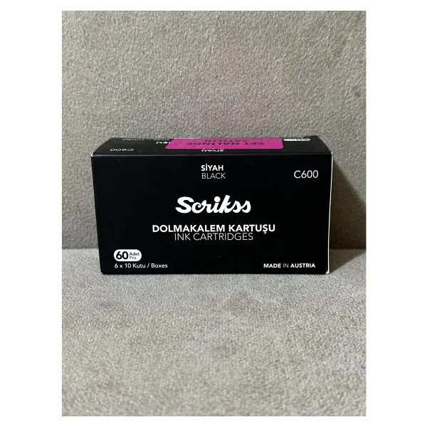 Scrikss Kartuş Dolma Kalem Kartuşu 6'lı Blister 10'lu Paket Siyah - Görsel 5