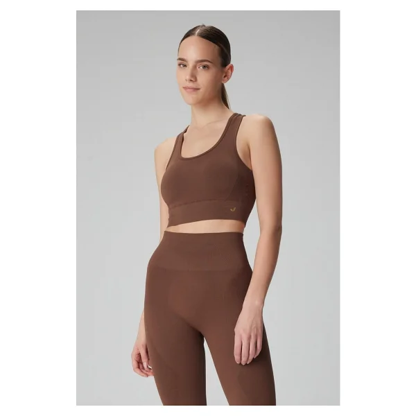 Jerf Jerf Gela Çift Katlı Kompress Sport Bra Toprak - Görsel 2