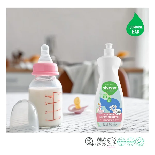 Siveno %100 Doğal Bebek Çamaşır Sabunu 750 Ml & Biberon Emzik Temizleyici Elde Bulaşık Sabunu 500 Ml Set - Görsel 8