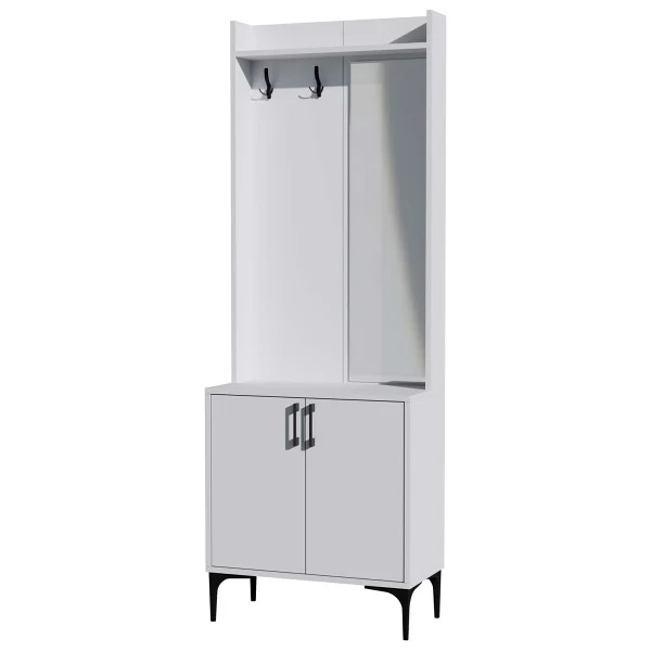 Mezza Royal 5010 Beyaz Askılıklı 2 Kapaklı Sağ Aynalı Portmanto - Görsel 4