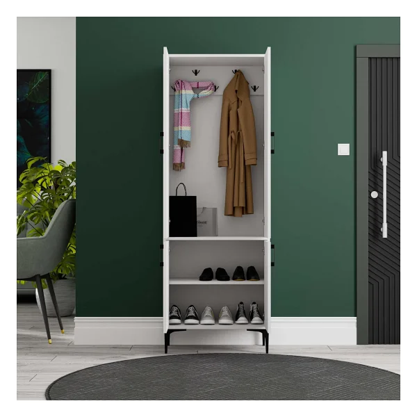 Mezza Royal 5030 Beyaz Askılıklı 4 Kapaklı Portmanto - Görsel 3