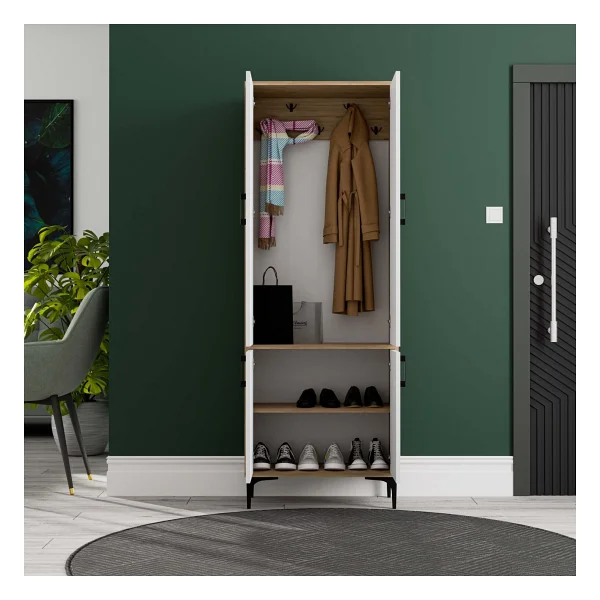 Mezza Royal 5032 Sepet-Beyaz Askılıklı 4 Kapaklı Portmanto - Görsel 3