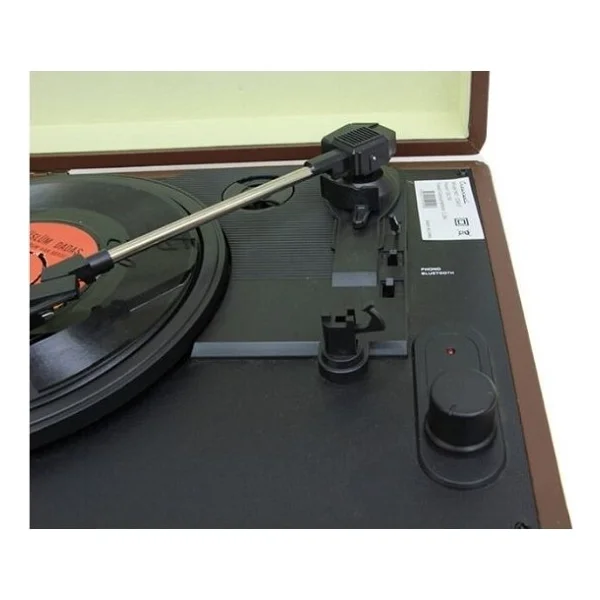 Crown Well Nostaljik Kahverengi Pikap Bluetooth Kulaklı Hoparlör 33-45-78 Lik Taş Ve Plastik Plak Çalar - Görsel 3
