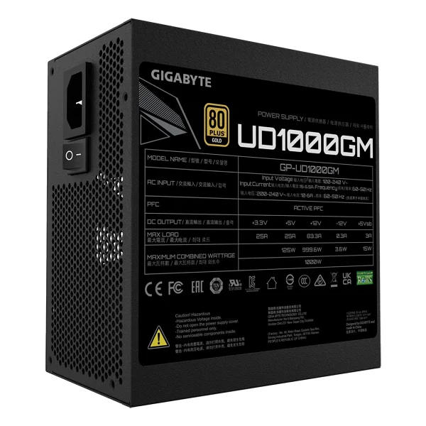 Gigabyte 1000w Ud1000gm 80+ Gold Tam Modüler Güç Kaynağı - Görsel 4