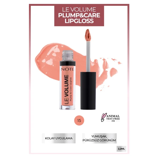 Note Le Volume Plump & Care 15 Peachy Drop Dudak Parlatıcısı - Görsel 3