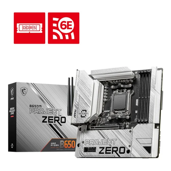 Msı B650m Project Zero Wi-Fi AMD Am5 DDR5 Micro Atx Anakart - Görsel 7