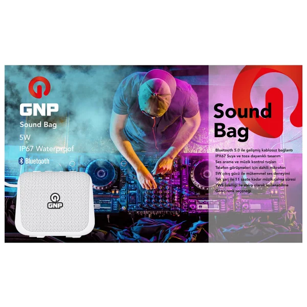 Gnp Sound Bag Beyaz Bluetooth Hoparlör - Görsel 2
