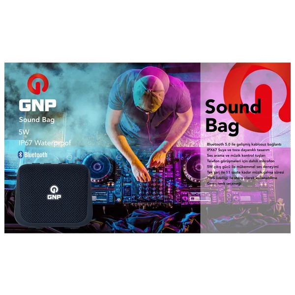 Gnp Sound Bag Siyah Bluetooth Hoparlör - Görsel 2