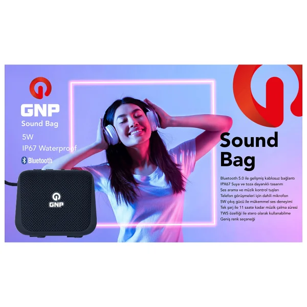 Gnp Sound Bag Siyah Bluetooth Hoparlör - Görsel 3