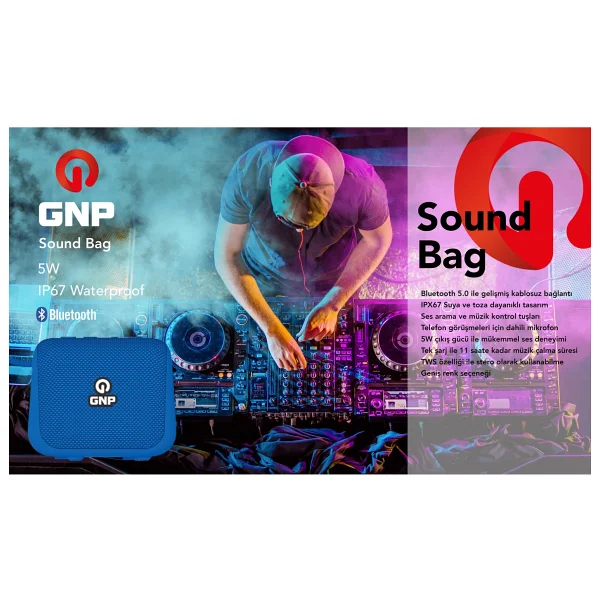 Gnp Sound Bag Mavi Bluetooth Hoparlör - Görsel 2