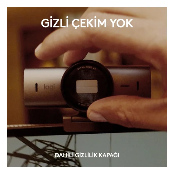 Logitech Mx Brio Açık Gri 4K Ultra HD Mikrofonlu Webcam - Görsel 8