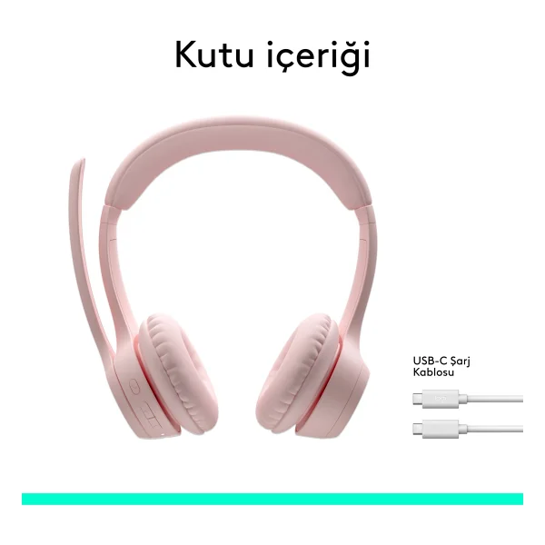 Logitech Zone 300 ANC Pembe Kablosuz Çağrı Merkezi Kulaklığı - Görsel 10