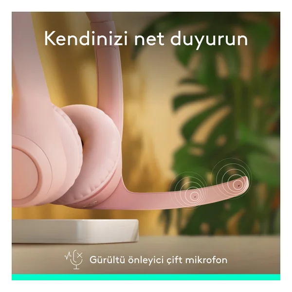 Logitech Zone 300 ANC Pembe Kablosuz Çağrı Merkezi Kulaklığı - Görsel 2