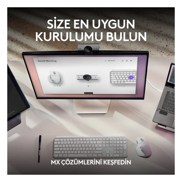 Logitech Mx Brio Açık Gri 4K Ultra HD Mikrofonlu Webcam - Görsel 9